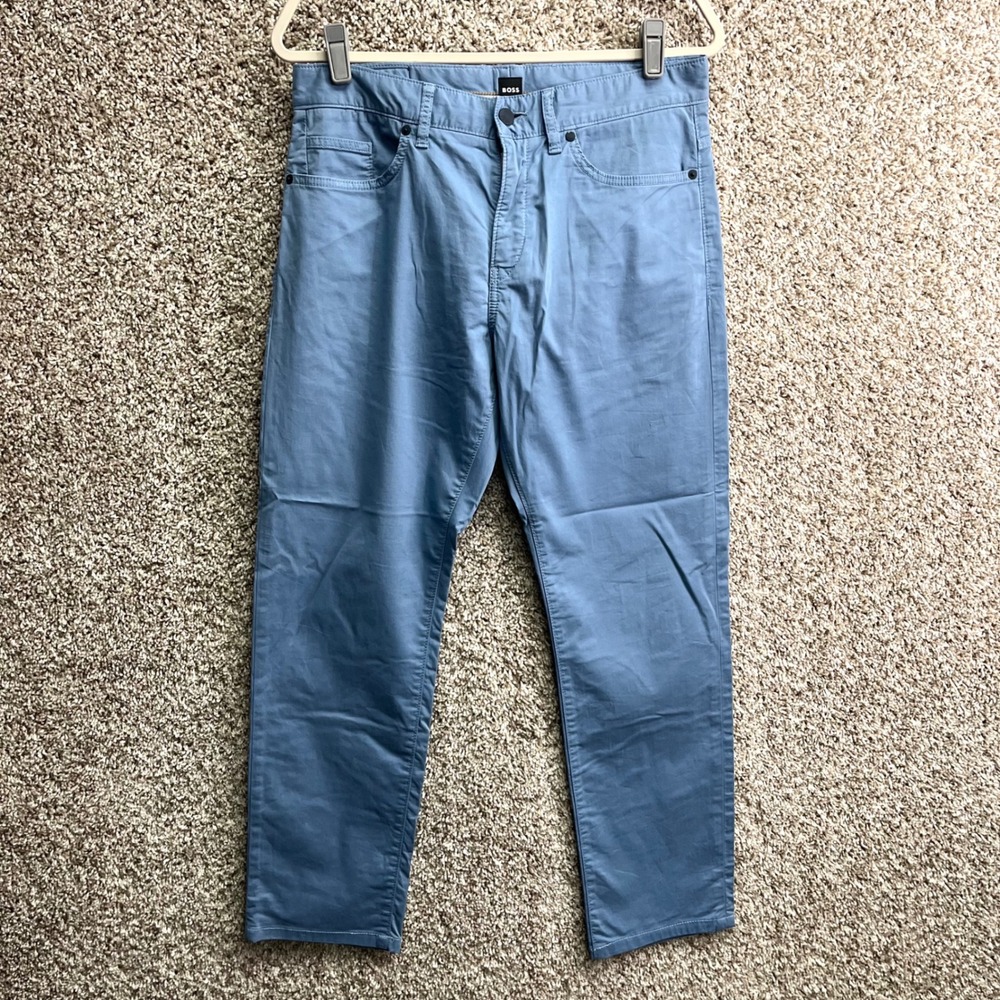 Hugo Boss Pants Men's 32/32 Blue Delaware Slim Fit Chino